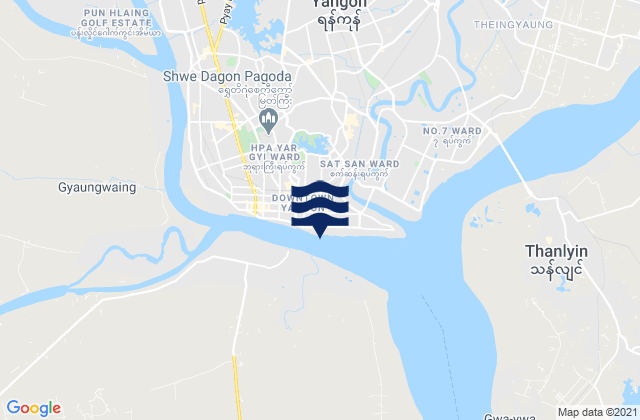 Rangoon Rangoon River, Myanmarの潮見表地図