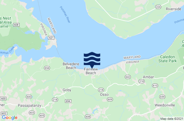 Rappahannock Bend, United Statesの潮見表地図