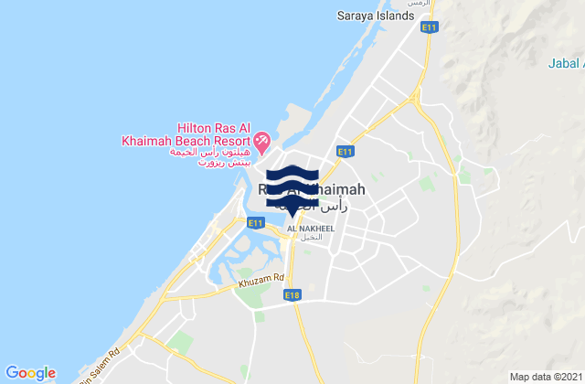 Ras Al Khaimah, Iranの潮見表地図