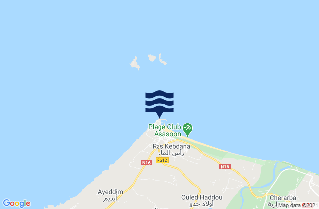 Ras El Ma, Moroccoの潮見表地図