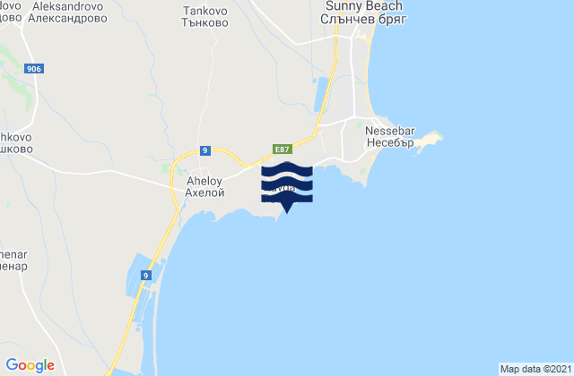 Ravda, Bulgariaの潮見表地図