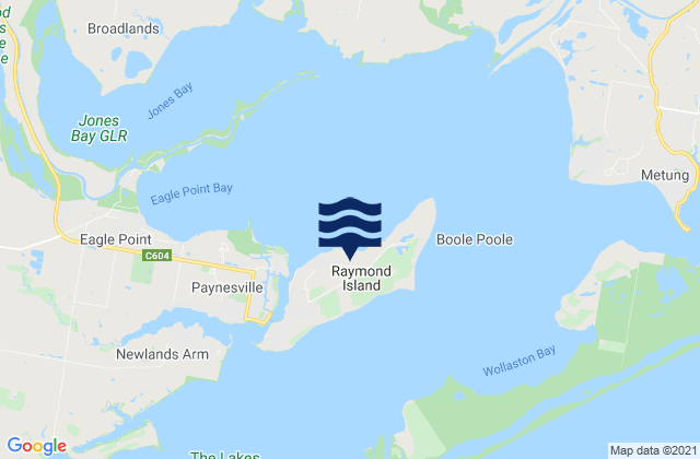 Raymond Island, Australiaの潮見表地図