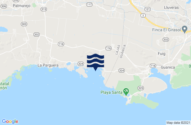 Rayo Barrio, Puerto Ricoの潮見表地図