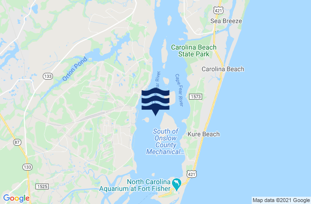 Reaves Point 0.8 mile northeast of, United Statesの潮見表地図