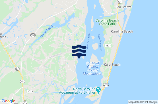 Reaves Point, United Statesの潮見表地図