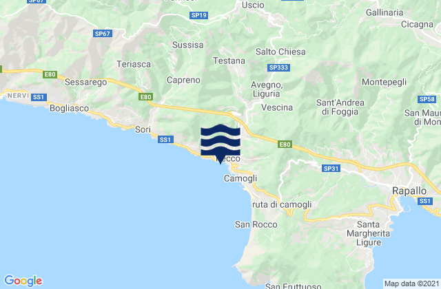 Recco, Italyの潮見表地図