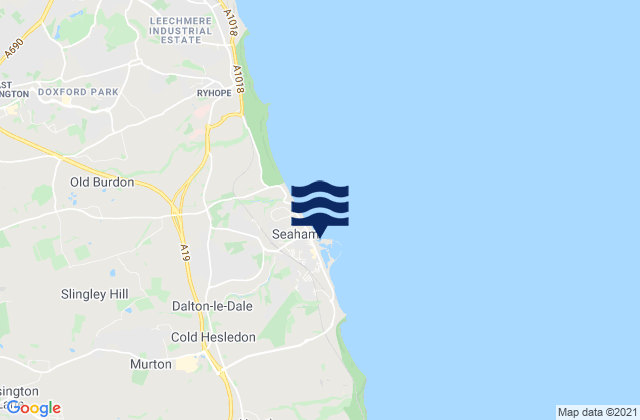 Red Acre Beach, United Kingdomの潮見表地図
