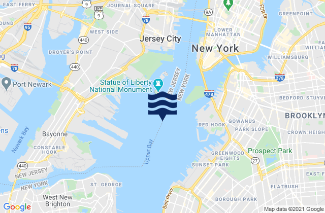 Red Hook 1 mile west of, United Statesの潮見表地図