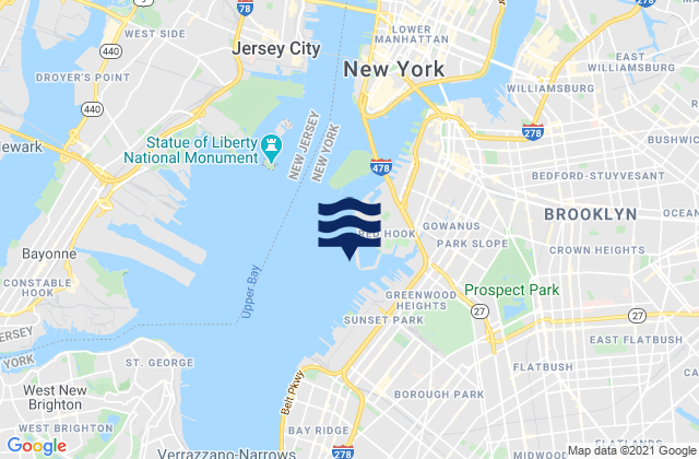 Red Hook Channel, United Statesの潮見表地図