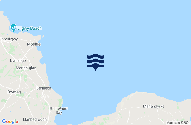 Red Wharf Bay, United Kingdomの潮見表地図