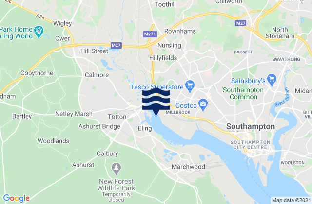 Redbridge, United Kingdomの潮見表地図