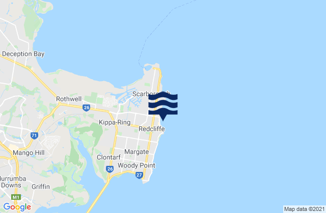 Redcliffe, Australiaの潮見表地図