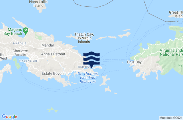 Redhook Bay (Saint Thomas), U.S. Virgin Islandsの潮見表地図