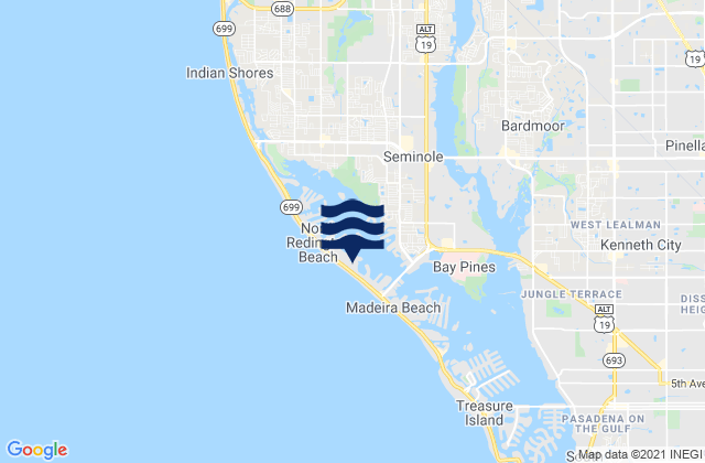 Redington Beach, United Statesの潮見表地図