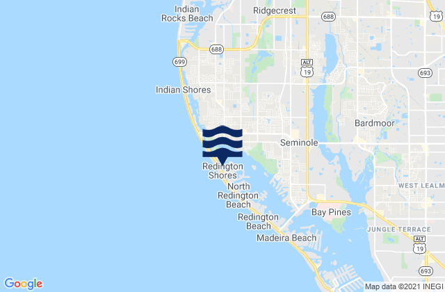Redington Shores, United Statesの潮見表地図