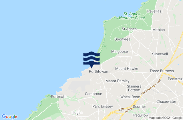 Redruth, United Kingdomの潮見表地図