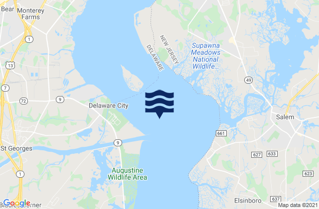Reedy Point 0.85 n.mi. northeast of, United Statesの潮見表地図