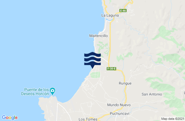 Región de Valparaíso, Chileの潮見表地図
