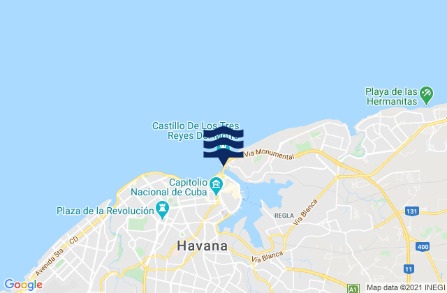 Regla, Cubaの潮見表地図