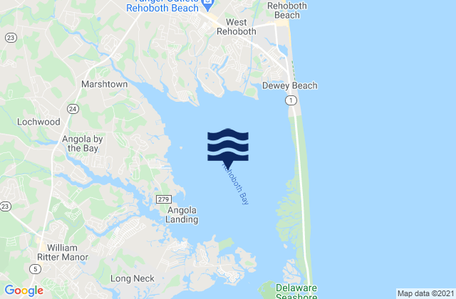 Rehoboth Bay, United Statesの潮見表地図
