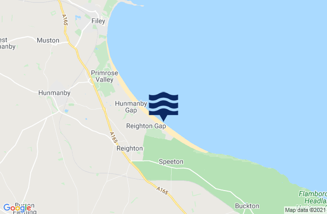 Reighton Sands Beach, United Kingdomの潮見表地図