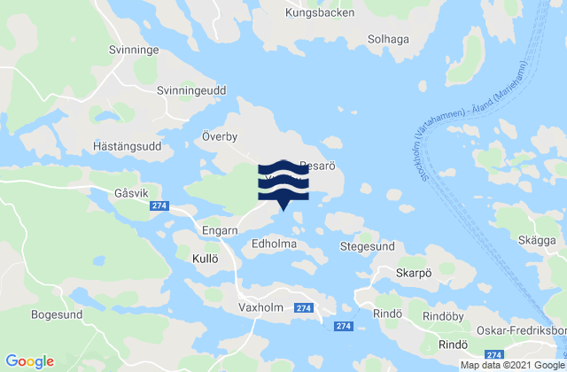 Resarö, Swedenの潮見表地図