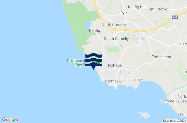 Rest Bay Beach, United Kingdomの潮見表地図
