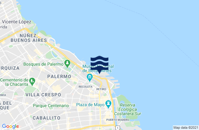 Retiro, Argentinaの潮見表地図