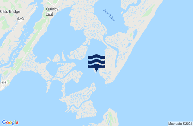 Revel Creek Revel Island, United Statesの潮見表地図