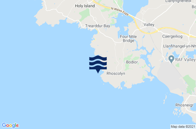 Rhoscolyn Head, United Kingdomの潮見表地図