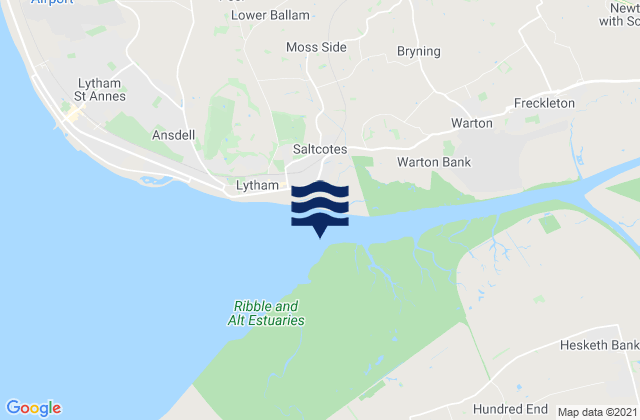 Ribble River Entrance, United Kingdomの潮見表地図