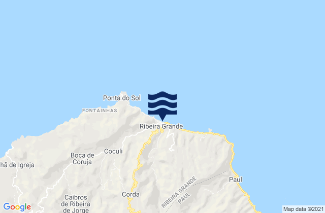 Ribeira Grande, Cabo Verdeの潮見表地図