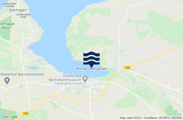 Ribnitz-Damgarten, Denmarkの潮見表地図