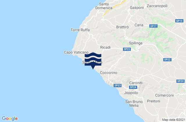 Ricadi, Italyの潮見表地図