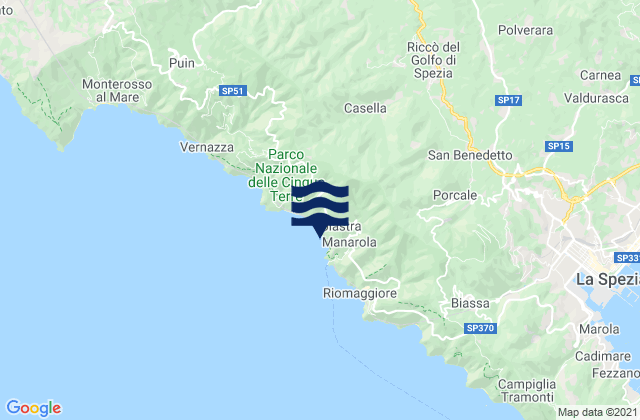Riccò del Golfo, Italyの潮見表地図