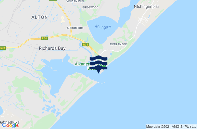 Richards Bay Harbour, South Africaの潮見表地図