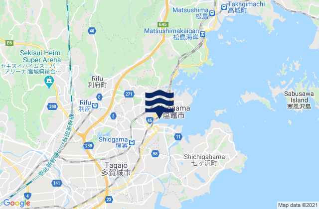Rifu, Japanの潮見表地図