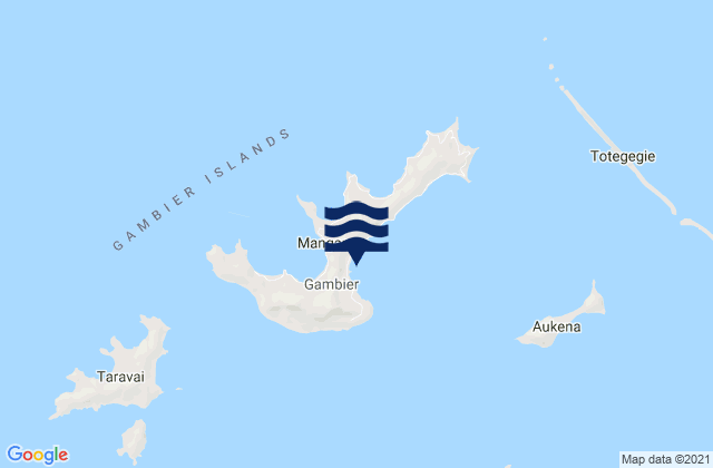 Rikitea, French Polynesiaの潮見表地図
