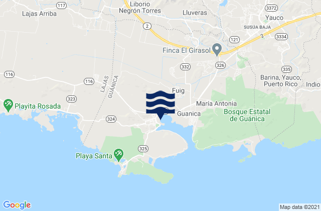 Rincón Barrio, Puerto Ricoの潮見表地図