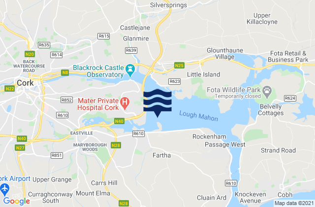 Ring Mahon Strand, Irelandの潮見表地図
