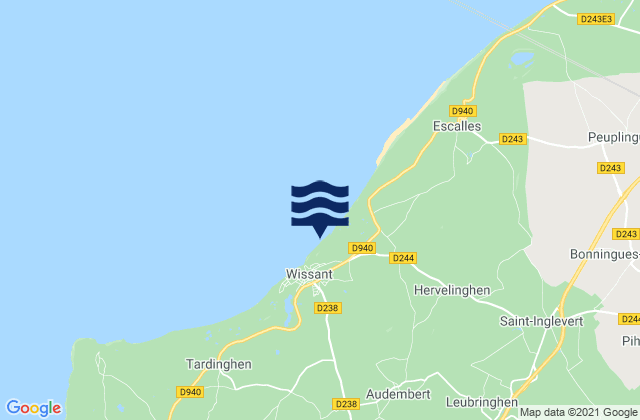 Rinxent, Franceの潮見表地図