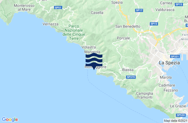 Riomaggiore, Italyの潮見表地図