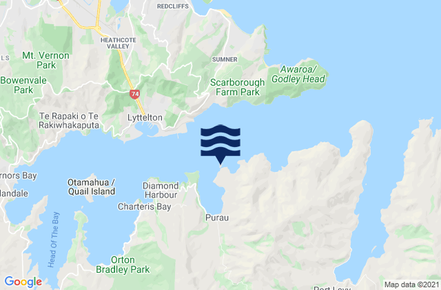Ripapa Island, New Zealandの潮見表地図