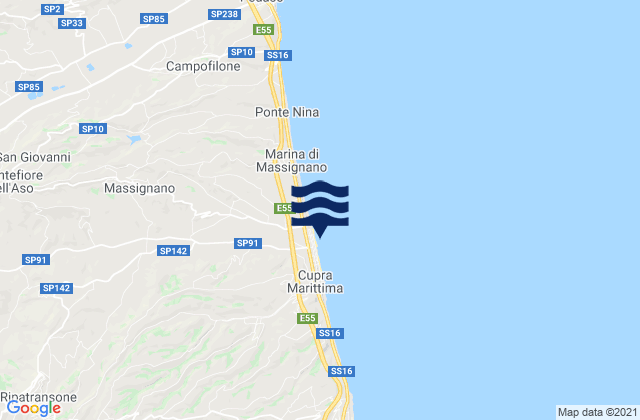 Ripatransone, Italyの潮見表地図