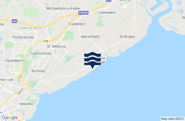 Risca, United Kingdomの潮見表地図