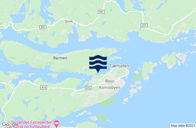 Risør, Norwayの潮見表地図
