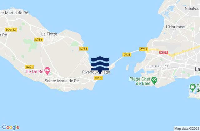 Rivedoux-Plage, Franceの潮見表地図