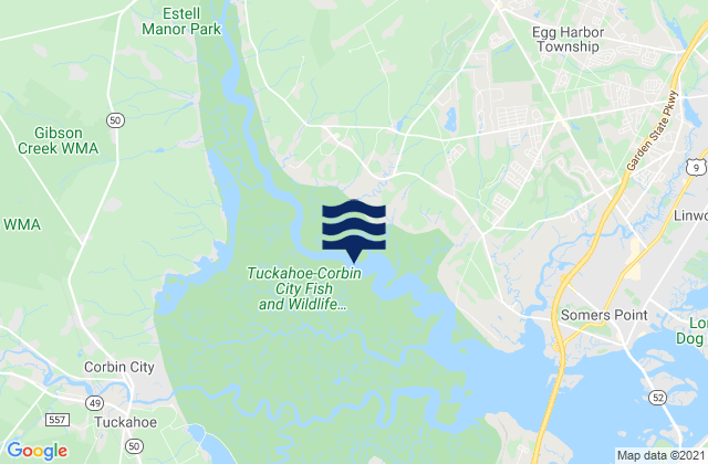 River Bend Marina Great Egg Harbor River, United Statesの潮見表地図