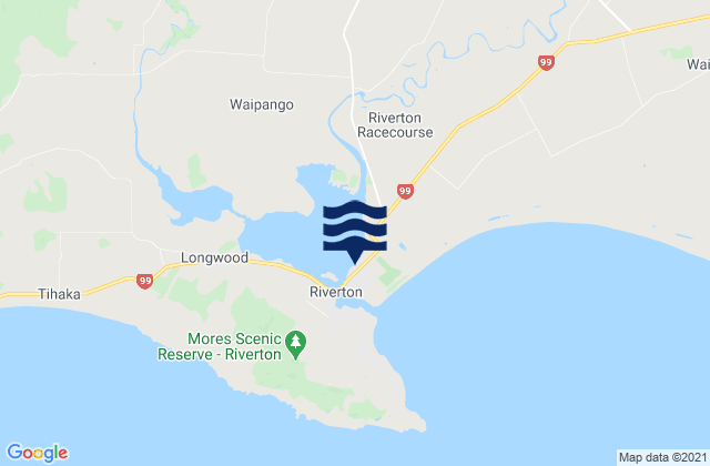 Riverton, New Zealandの潮見表地図