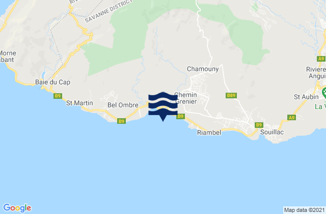 Riviere de Galets, Reunionの潮見表地図